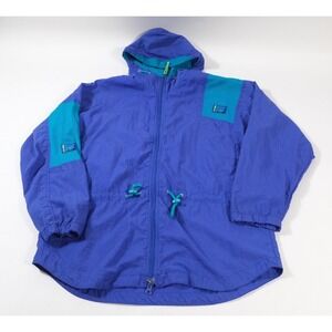 In Sport‎ Windbreaker Women Medium Purple Vintage 90s Colorblock Hooded Jacket